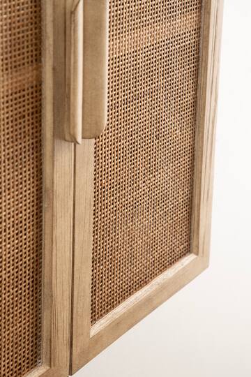Kate and Laurel Ori Rattan & Wood 2-Door Wall Cabinet